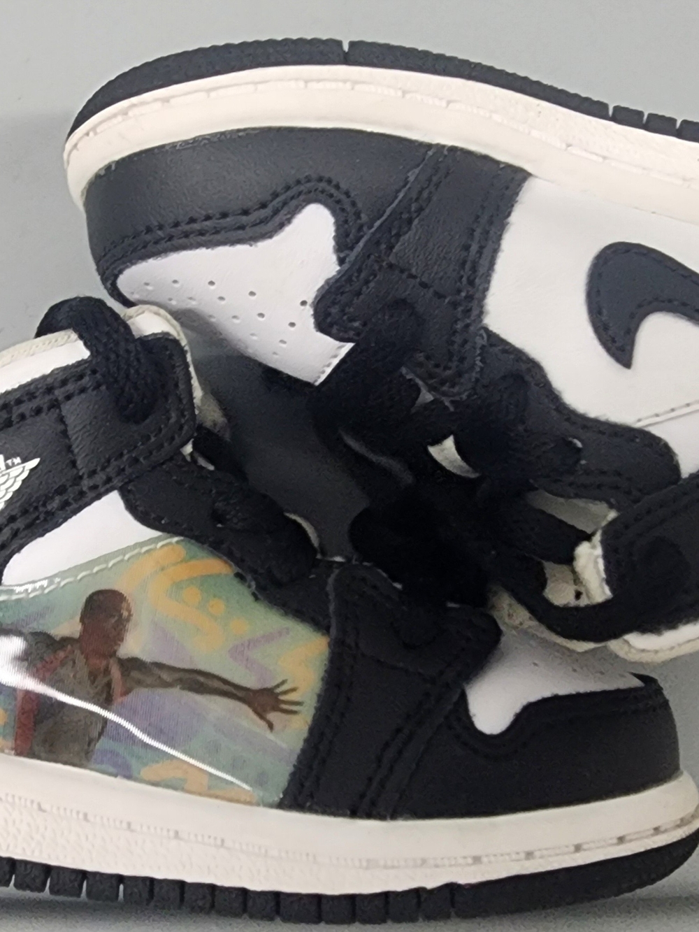 Jordan Kids Black and White High-Top Sneakers with Graphic Panel